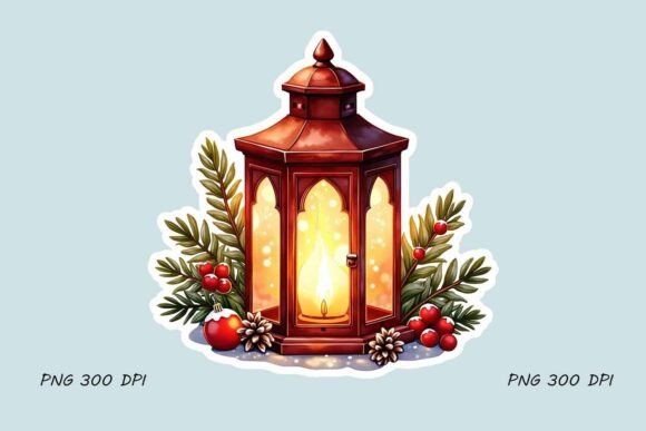 Download Festive Lantern with Holiday Decor - Premium Resources