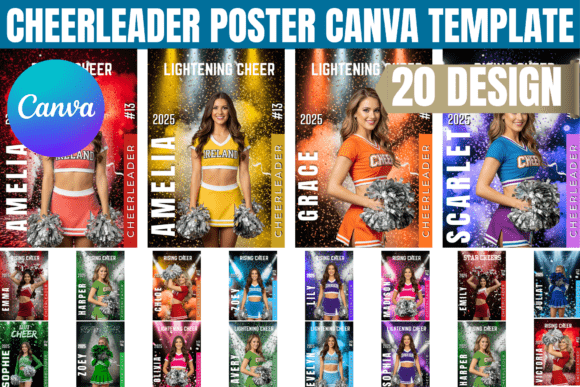 Download Cheerleader Poster Canva Template - Premium Bundle