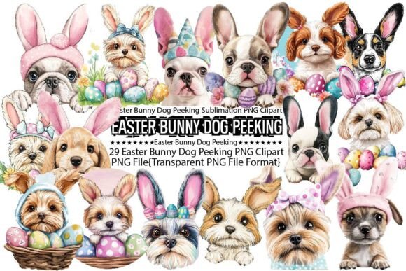 Download Easter Bunny Dog Peeking Sublimation - Premium Resources