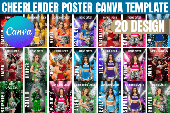 Download Cheerleader Poster Canva Template - Premium Bundle